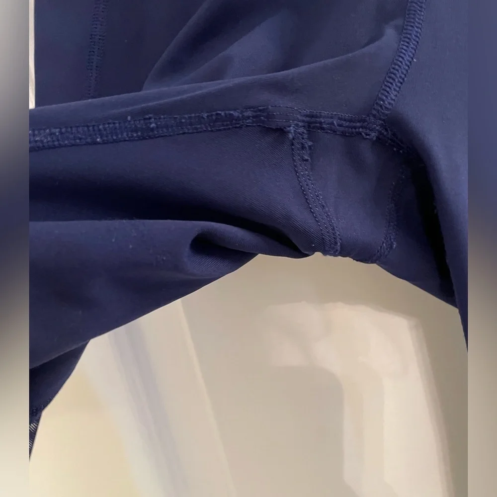 Lululemon Deep Breath Tight Mesh Pannel Leggings Dark Blue
